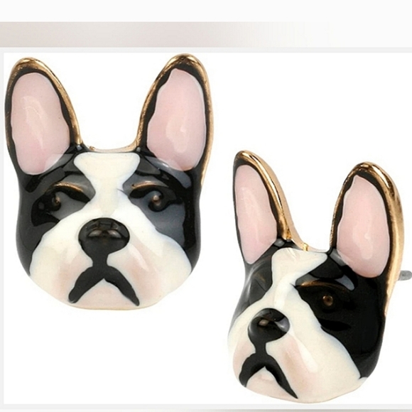 New! BETSEY JOHNSON 3D Sugar Critters Collection French Bulldog Earrings. - Picture 2 of 10